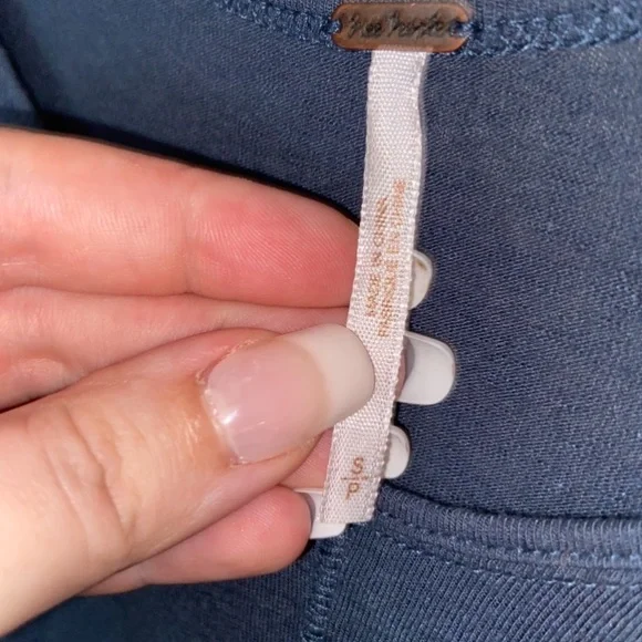 Free People Bittersweet Cold Shoulder Blue Top Size: Small - Picture 5 of 9